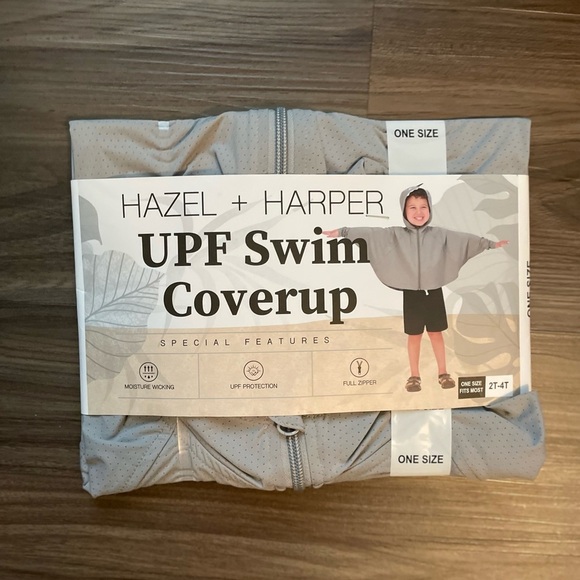 Hazel+Harper Kids Gray Shark UPF Swim Coverup OS -NWT - Picture 4 of 4